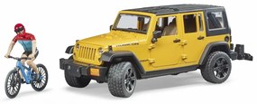 Bruder 2543 jeep Wrangler Rubicon Unlimited s horským bicyklom a cyklistom, 3 ks