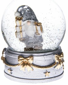 Vianočné snežítko Škriatok strieborná, 6,5 x 8,5 cm