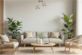 Stropné svietidlo Panta, 3x béžové kovové tienidlo, g, o