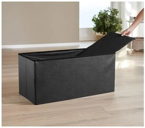 Livarno home Lavica s úložným priestorom, 82 x 40 x 40 cm (čierna)  (100384099)