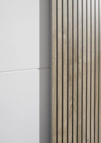 Šatníková skriňa Berno, 170 cm, biela/dub