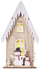 EMOS LED vianočný dekoračný domček, teplá biela, 2xAAA, 28cm, časovač