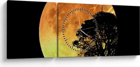 Obraz tieňov v mesačnom svetle (s hodinami) (90x30 cm)