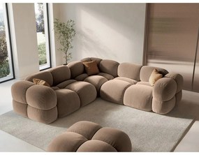 Hnedá zamatová rohová pohovka Loretto – Cosmopolitan Design