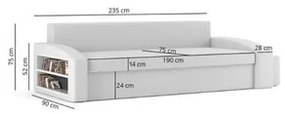 Velká rozkladacia pohovka HEWLET s poličkou
