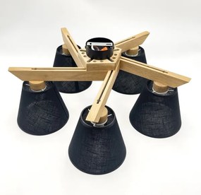 Brilagi - LED  Prisadený luster ANTHONY 5xE14/40W/230V dub/čierna