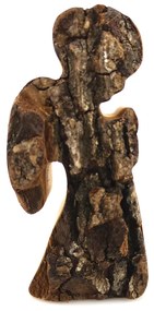 AMADEA Drevený anjel s kôrou, masívne drevo, 8x4x2 cm