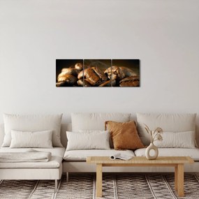 Obraz - Kávové zrná (s hodinami) (90x30 cm)