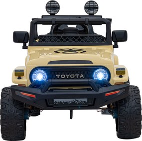 Ramiz Toyota FJ Cruiser pre deti béžová + diaľkové ovládanie + pohon 4x4 + LED audio + EVA + pomalý štart