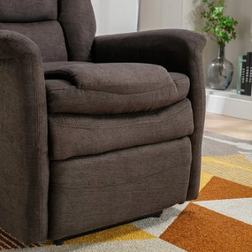 TV a relaxačné kreslo s elektrickým ovládaním, poťah hnedá látka TV-925 BR2
