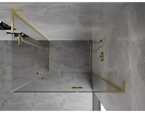 Mexen Mist-H L Duo, 2-krídlový sprchový kút 85 x 100 cm, číre sklo, zlatý matný profil, 8A5L-085L-100P-55-00