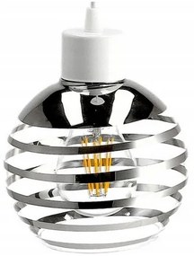 BERGE Sklenená LED nástenná lampa biela 1xE27 - gulička horizontálne pruhy