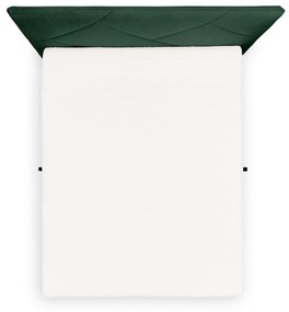 Posteľ Boxspring Wasil 160x200 s úložným priestorom - zelený hydrofóbny zamat Element 12