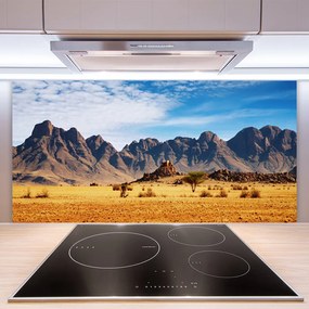 Sklenený obklad Do kuchyne Púšť hory príroda 120x60 cm