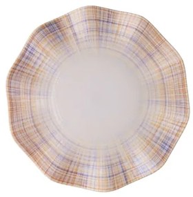 24-dielna jedálenská súprava, oranžová/modrá, porcelán