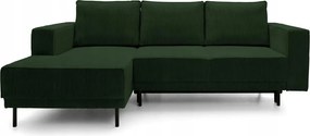 Rohová sedacia súprava Rodriguez mini (L) (tmavozelená čierna)