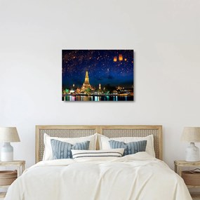 Sklenený obraz - Lampióny šťastia, Bangkok (70x50 cm)