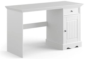 Masívny písací stôl Belluno Elegante 2 - biela