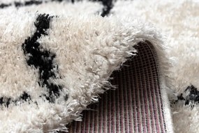 Koberec FLUFFY 2373 shaggy kratka, trellis - krém / antracit