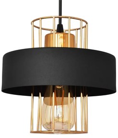 Luster na lanku VOLTA 1xE27/15W/230V čierna/zlatá