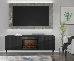 TV skrinka/stolík s elektrickým krbom FPB 2D 170 C Rowanna (čierna). Akcia -20%. Vlastná spoľahlivá doprava až k Vám domov. 1125091