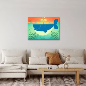 Obraz - Veselá veľryba (70x50 cm)