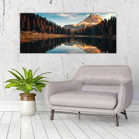 Obraz - Alpy, Taliansko, Dolomity, Lago Antorno (120x50 cm)