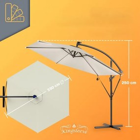 InternetovaZahrada LED slnečník Mali Ø330 cm - krémový