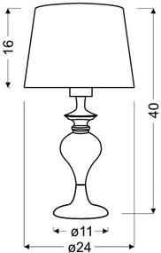 Candellux Strieborná stolová lampa Gillenia pre žiarovku E27 41-11954