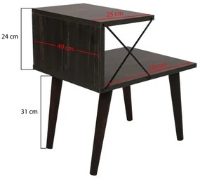 Nočný stolík CROSS 55x50 cm hnedá