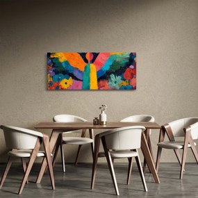 Obraz - Abstraktný anjel s kvetmi (120x50 cm)