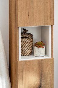 Vysoká koupelnová skříňka Nova Oak A 80-03-2D dub evoke