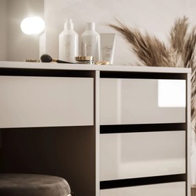 TOALETNÝ STOLÍK JULIETTA KAŠMÍR LESK + ZRKADLO + LED