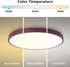 Brilagi-LED Stmievateľné stropné svietidlo POOL LED/60W/230V 3000-6000K 60 cm bordó + diaľkové ovládanie