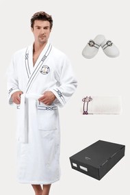 Soft Cotton Luxusný pánsky župan + uterák + papuče MARINE MAN v darčekovom balení