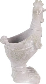 Šedý antik cementový kvetináč v tvare kohútika - 11*10*26 cm