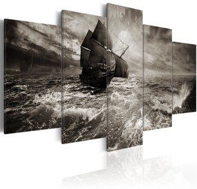 Artgeist Obraz - Ship in a storm Veľkosť: 100x50, Verzia: Na talianskom plátne