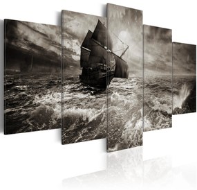 Artgeist Obraz - Ship in a storm Veľkosť: 100x50, Verzia: Standard