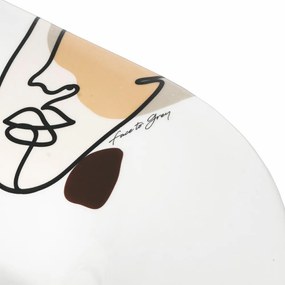 Keramický servírovací tanier VDE Tivoli 1996 Face to Grey, ø 43,5 x 35,5 cm