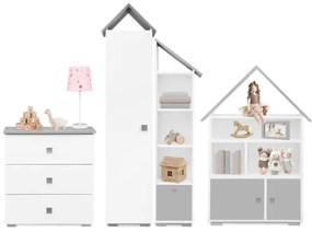 Komoda PABIS 87x83 cm biela/šedá