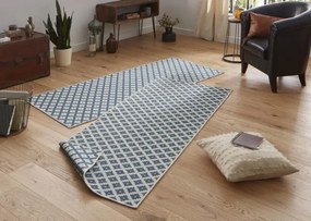 NORTHRUGS - Hanse Home koberce Kusový koberec Twin-Wendeteppiche 103128 blau creme – na von aj na doma - 80x250 cm