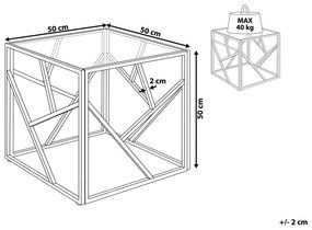 Stolík so sklenenou doskou strieborný ORLAND Beliani