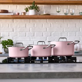 Elmich Nepriľnavý keramický hrniec Vital Ø 20 cm (3.5L) - ružová