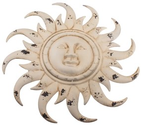 Biela nástenná kovová dekorácia Dakls Sun