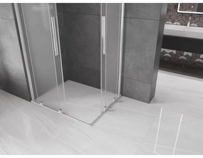 Mexen Velar Duo, sprchový kút s posuvnými dverami 90 x 80 cm, 8mm sklo námraza, chrómová, 871-090-080-32-01