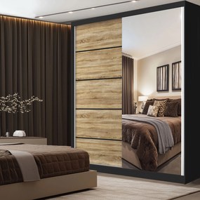 Šatníková skriňa SERENITY 158 cm dub sonoma mat  MBP SERENITY SZP7/0/B/DS/0/HIAL