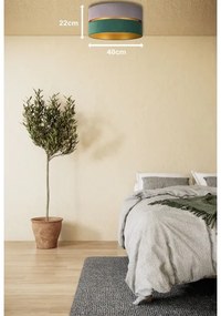 Duolla - Stropné svietidlo DUO 1xE27/15W/230V pr. 40 cm šedá/zelená/zlatá