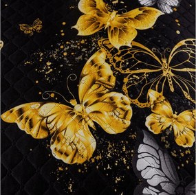 Přehoz na postel GOLD BUTTERFLY černý Rozmer: 170 x 210 cm