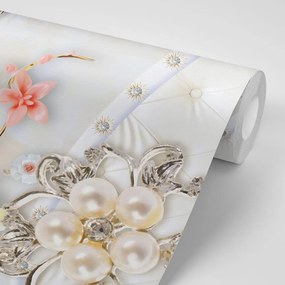 Samolepiaca tapeta elegantné šperky s kvetmi
