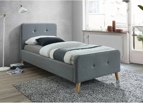 Sivá jednolôžková posteľ MALMO 90 x 200 cm Matrac: Matrac COCO MAXI 23 cm